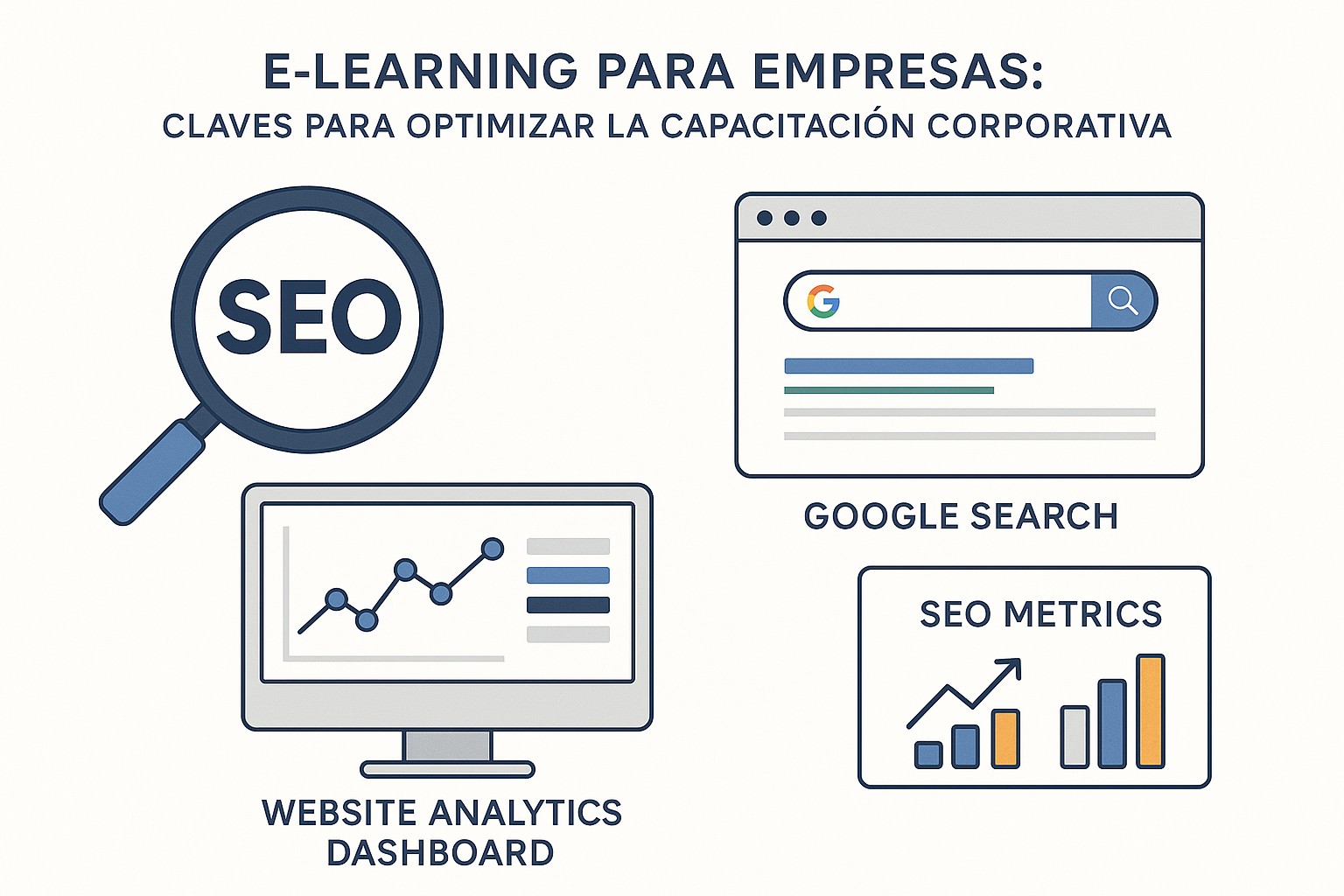Ilustración sobre beneficios elearning capacitacion empresas