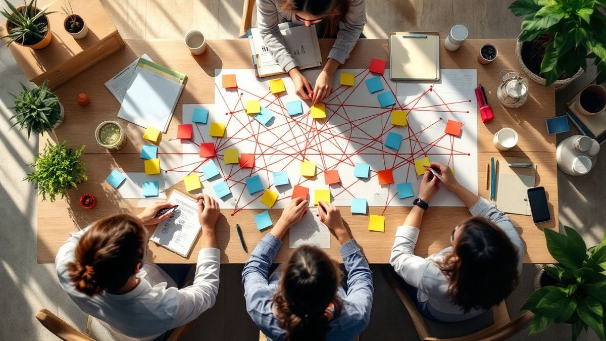 Equipo profesional trabajando con comunidades de práctica empresarial