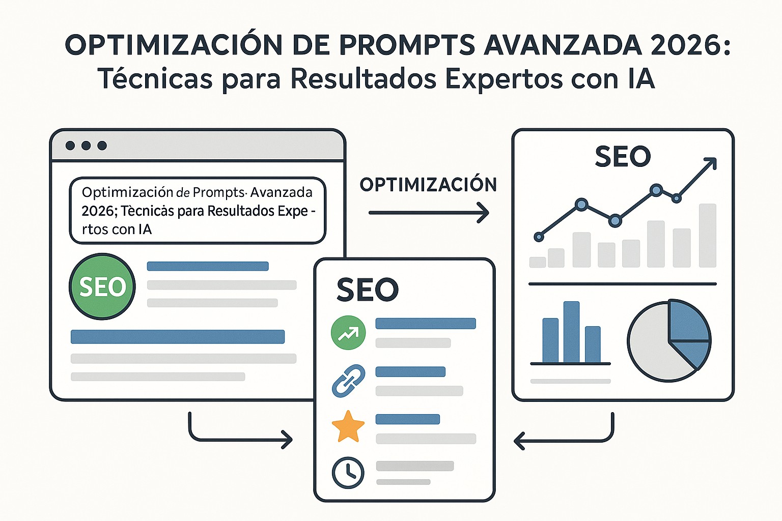 Diagrama sobre optimizacion prompts avanzada 2026