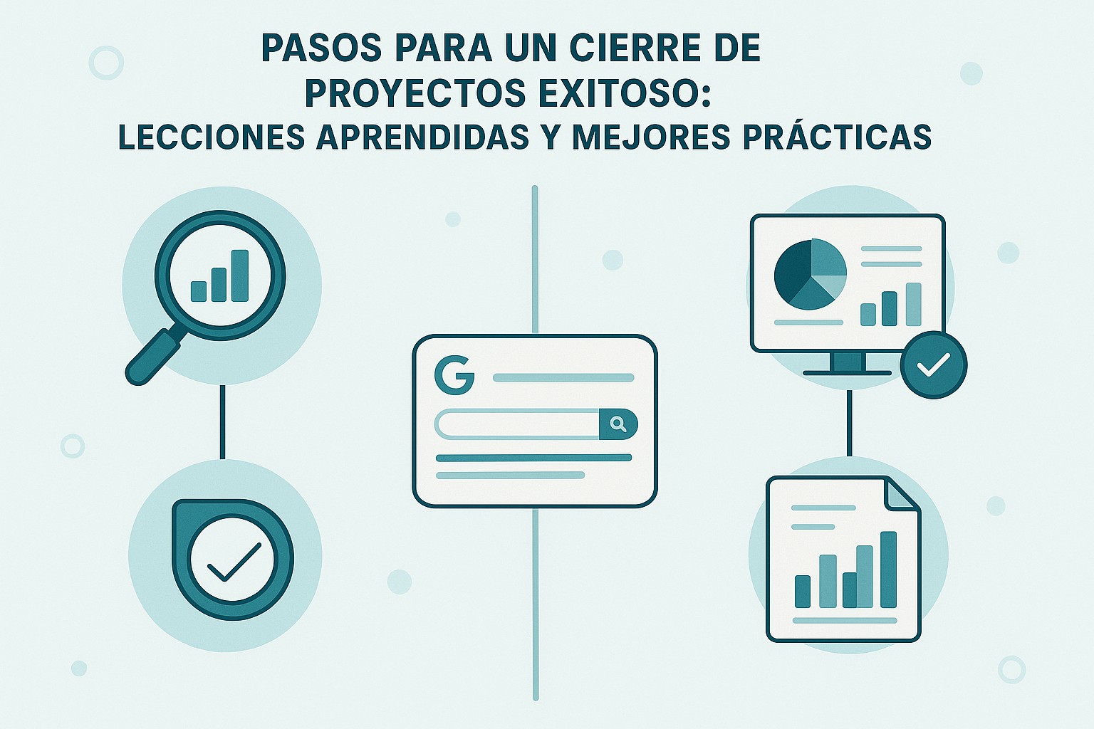 Infografía: conceptos clave de Pasos para un Cierre de Proyectos Exitoso: Lecciones Aprendidas y Mejores Prácticas