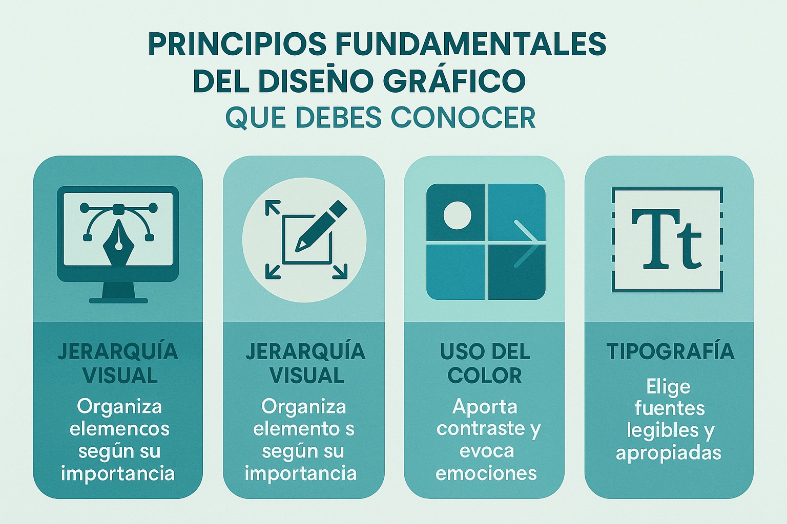 Infografía: conceptos clave de Principios Fundamentales del Diseño Gráfico que Debes Conocer