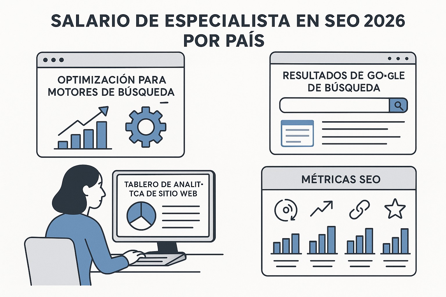 Ilustración sobre salario especialista seo