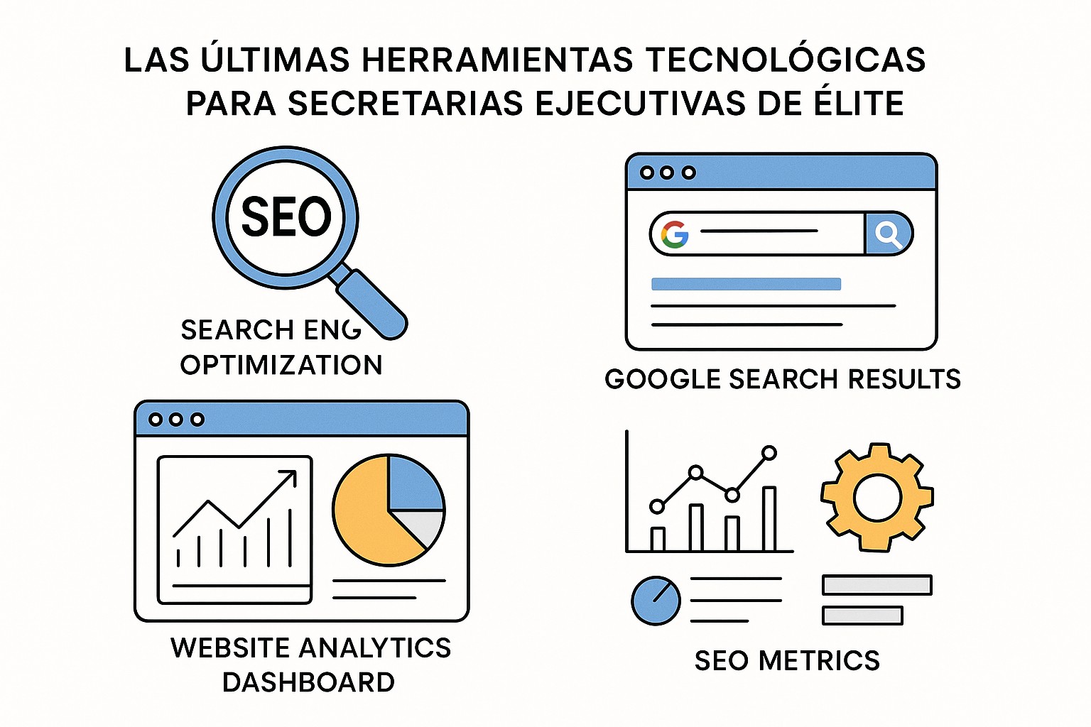 Una secretaria ejecutiva utilizando una tableta para gestionar y analizar los datos de reuniones, con gráficos y elementos de IA visuales flotando alrededor, simbolizando la innovación tecnológica en la oficina